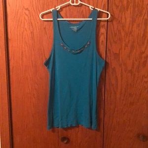 Top Neck Lined Beaded Tank Top